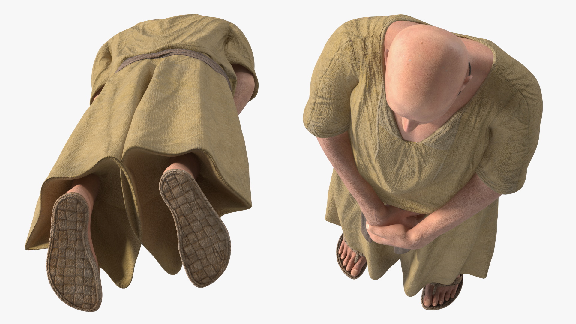 3D Ancient Priest in Stand Pose model