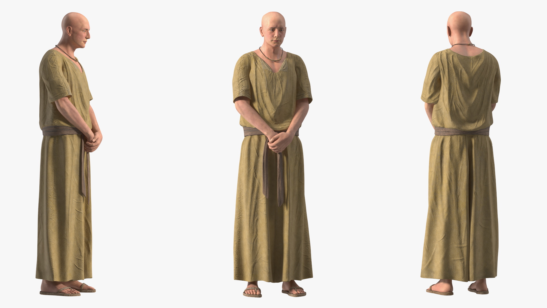 3D Ancient Priest in Stand Pose model