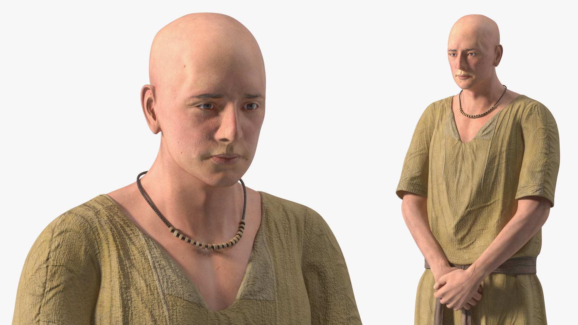 3D Ancient Priest in Stand Pose model