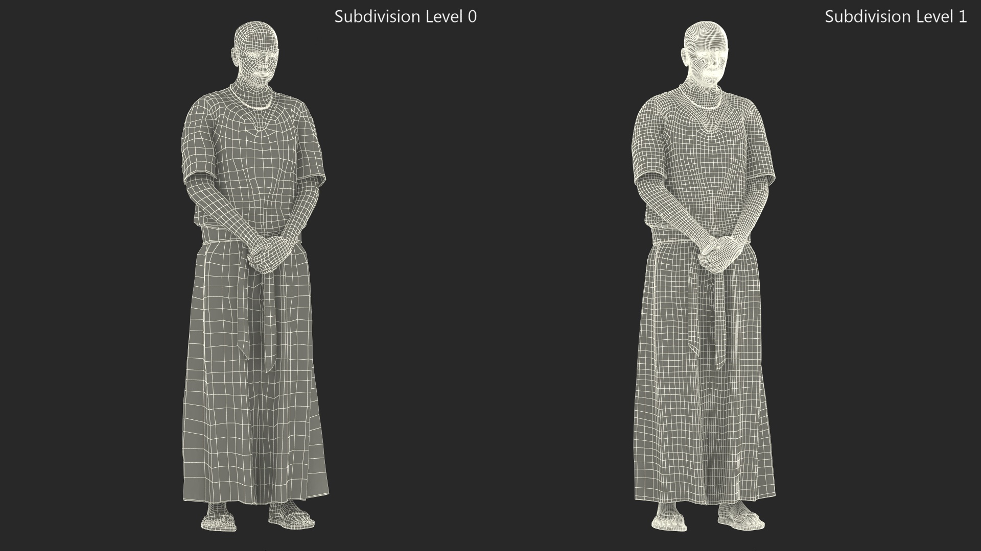 3D Ancient Priest in Stand Pose model