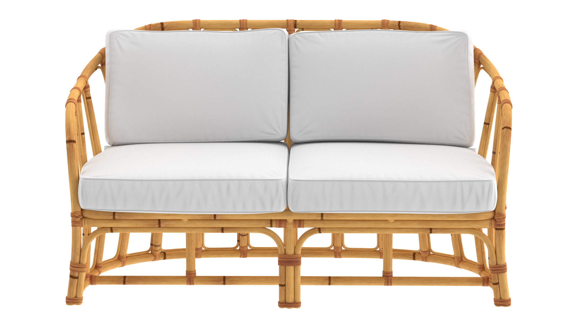 3D Vintage Bamboo Sofa with Cushions model