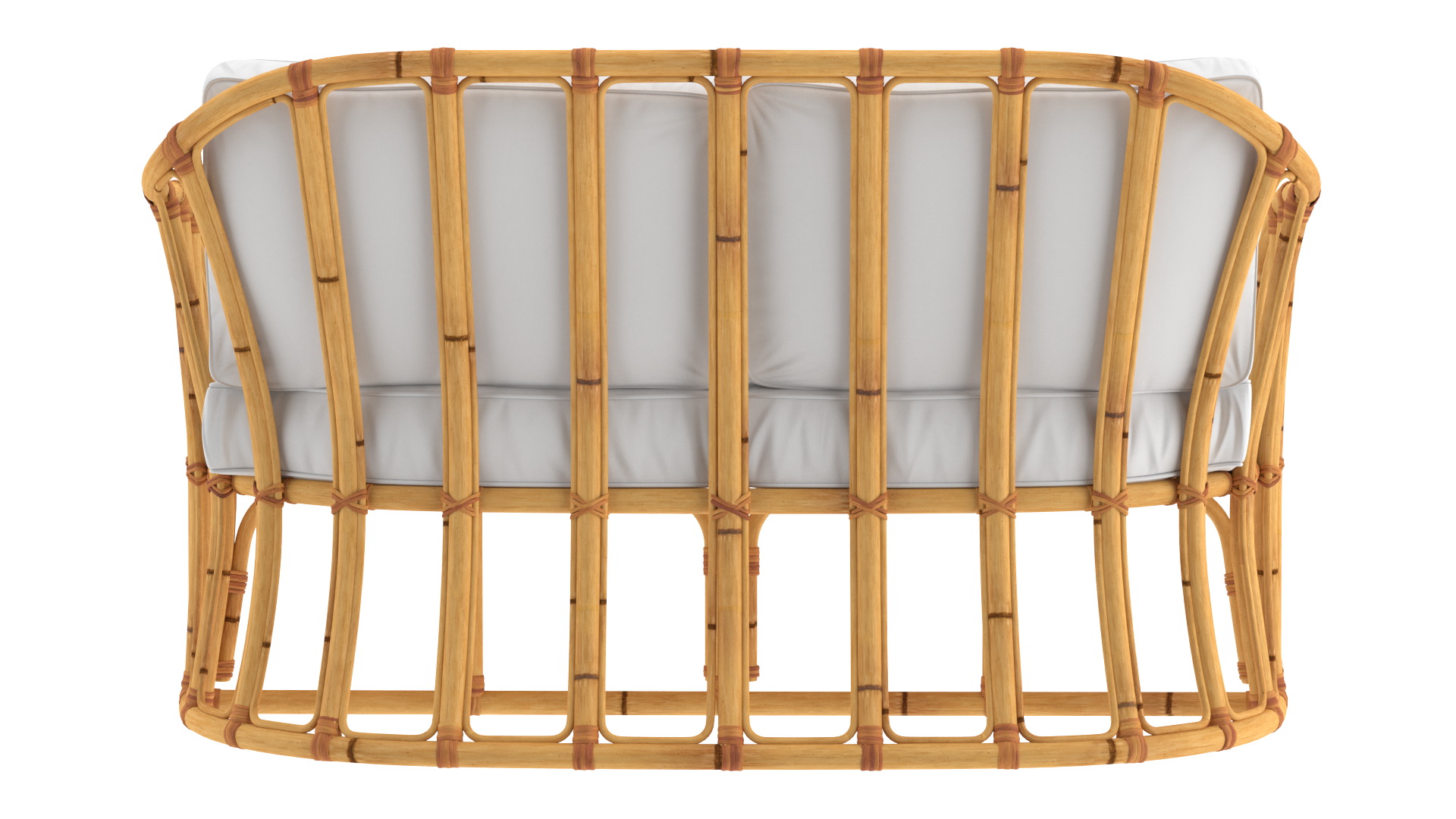3D Vintage Bamboo Sofa with Cushions model