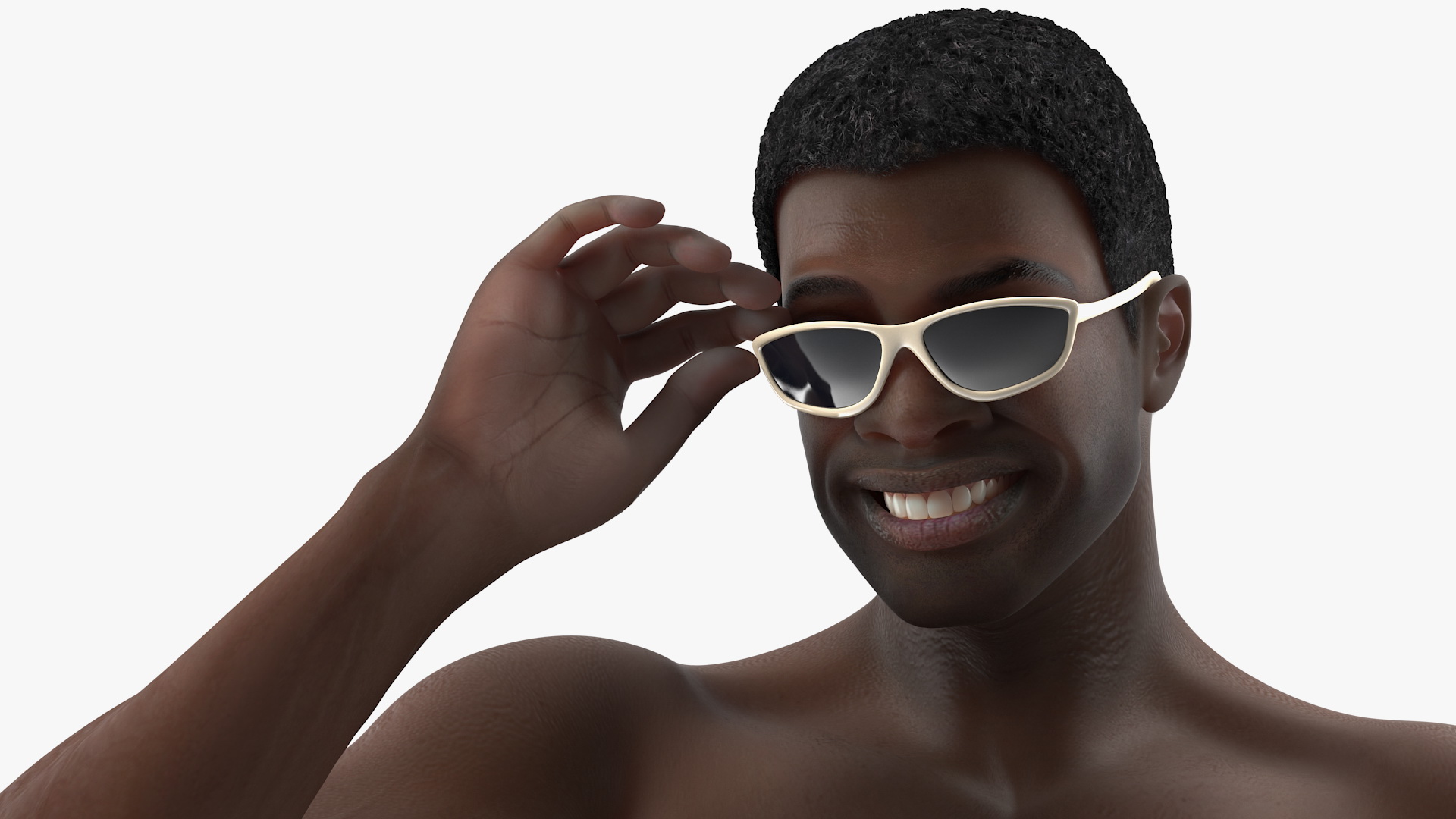 Afro American Man in Swimwear 3D model