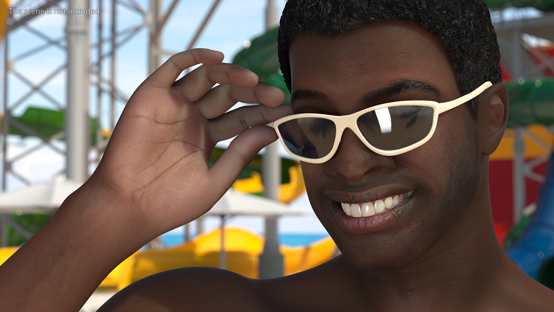 Afro American Man in Swimwear 3D model