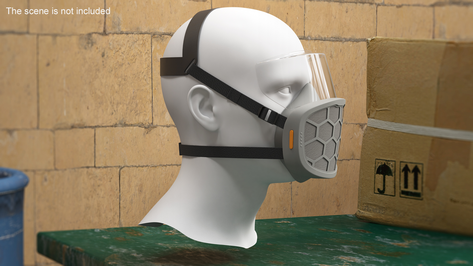 3D Half Mask Respirator with Visor Grey