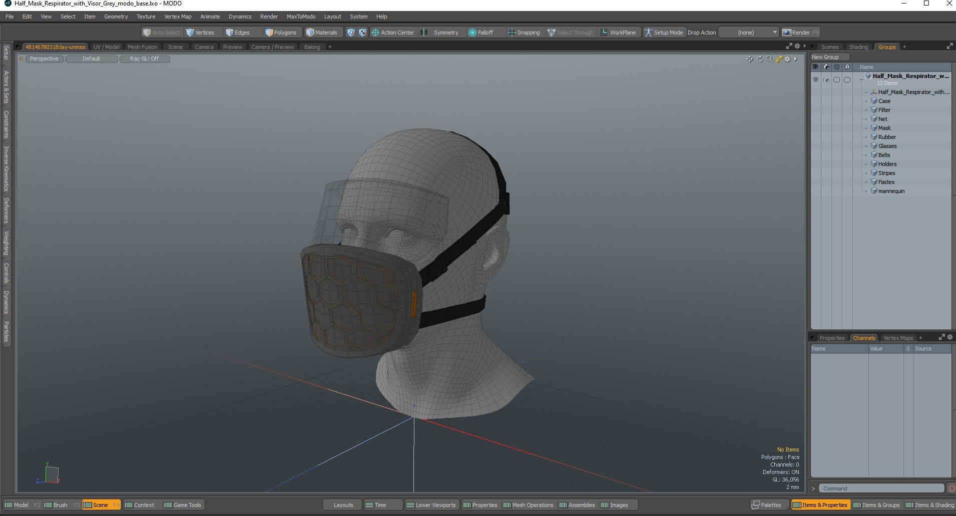 3D Half Mask Respirator with Visor Grey
