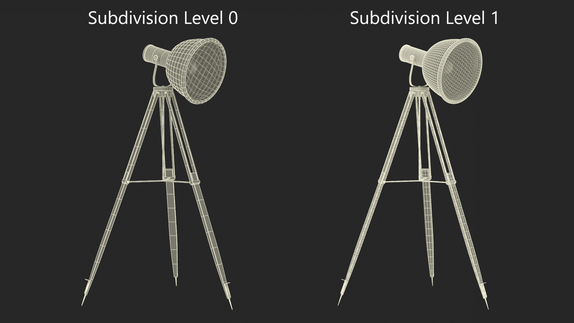 3D Industrial Tripod Floor Lamp model