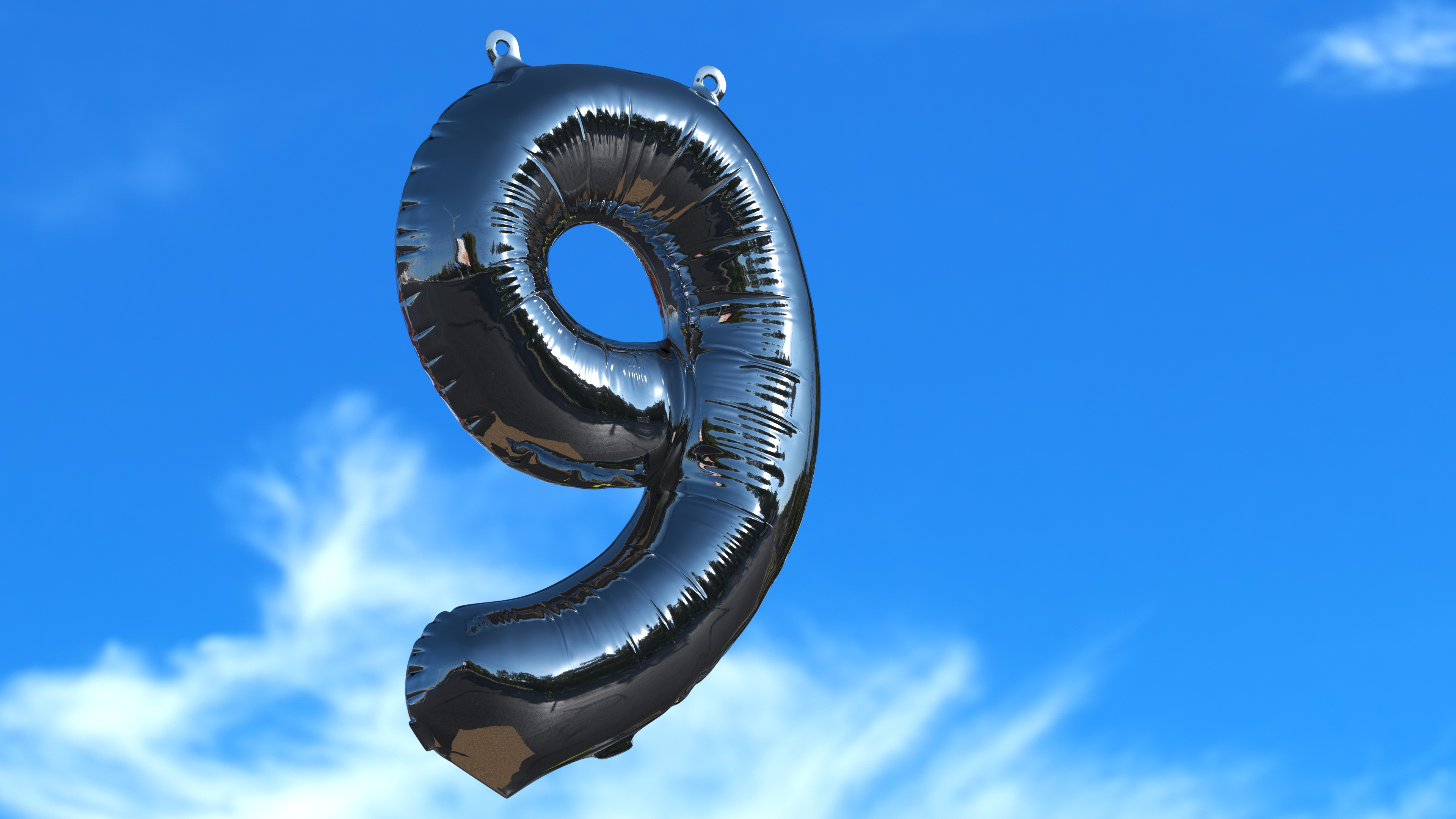 3D Balloon Numbers Set Mirror