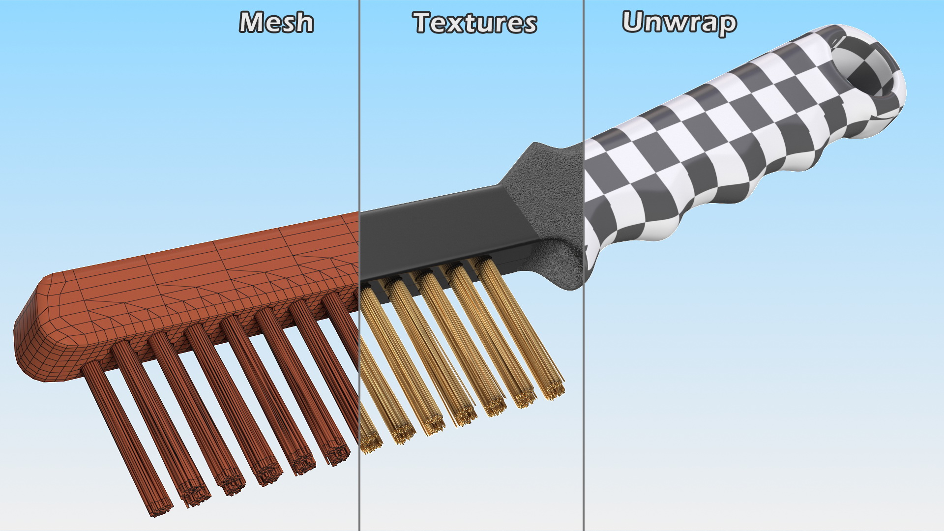 Brake Caliper Cleaning Brush Brass Wire 3D model