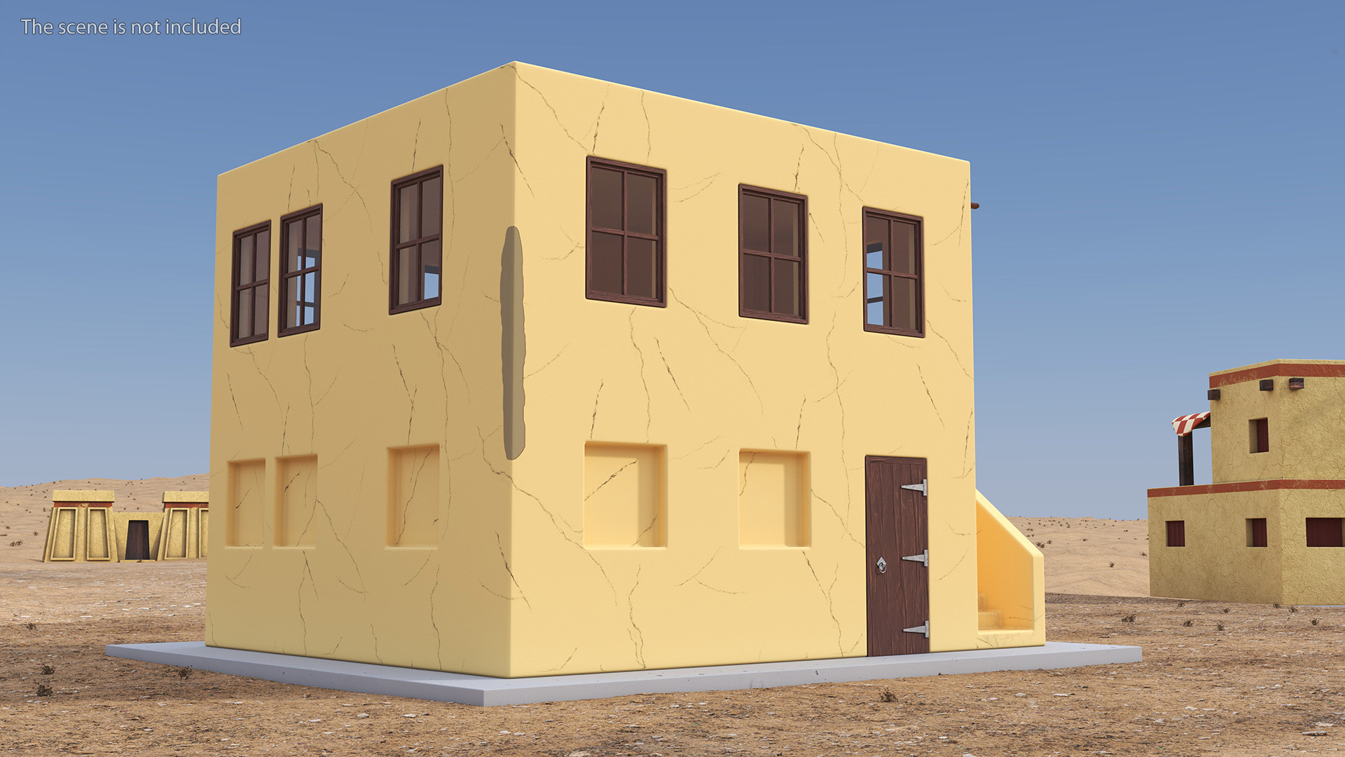 Cartoon Arabian Style House with Staircase 3D