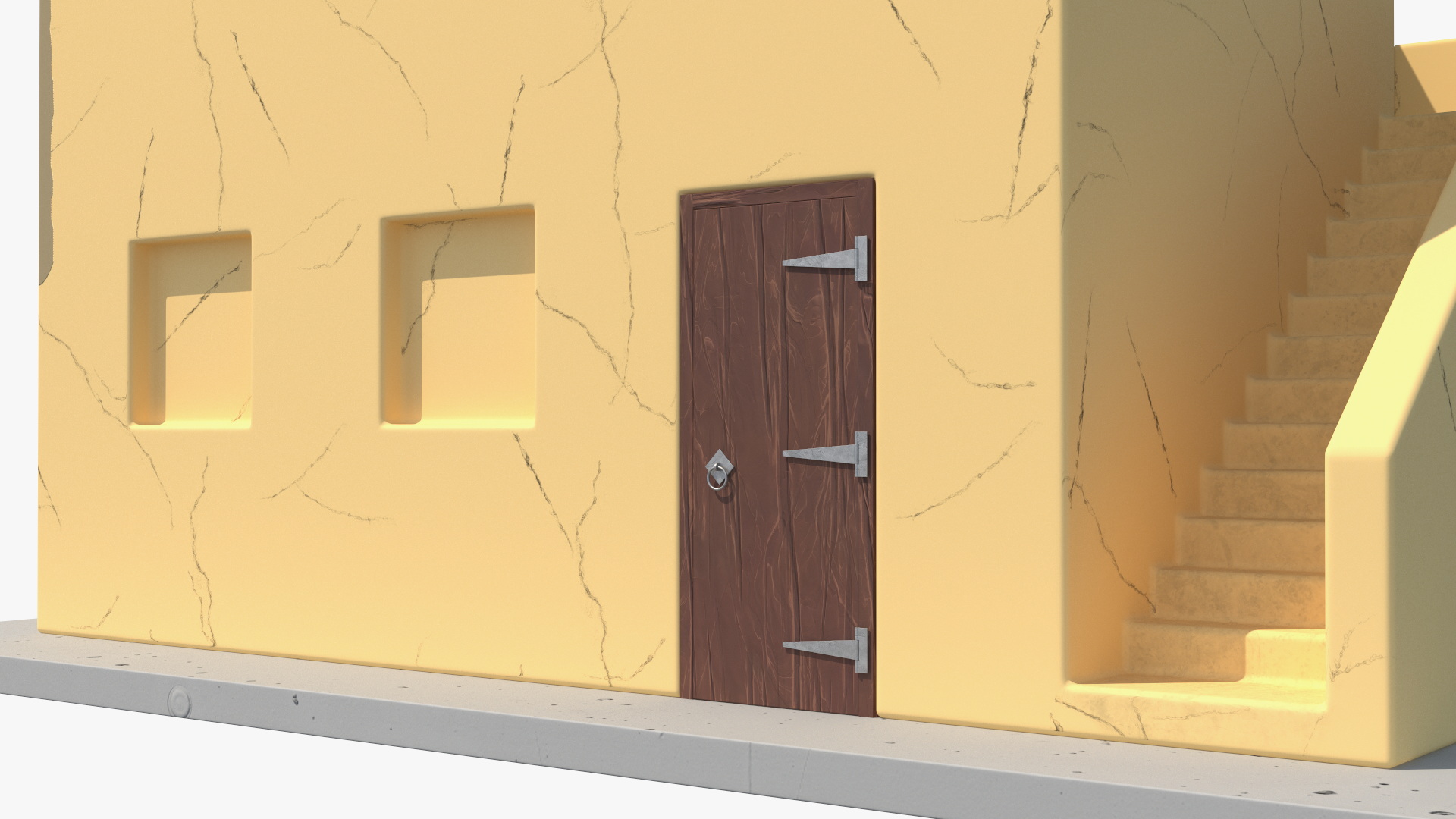 Cartoon Arabian Style House with Staircase 3D