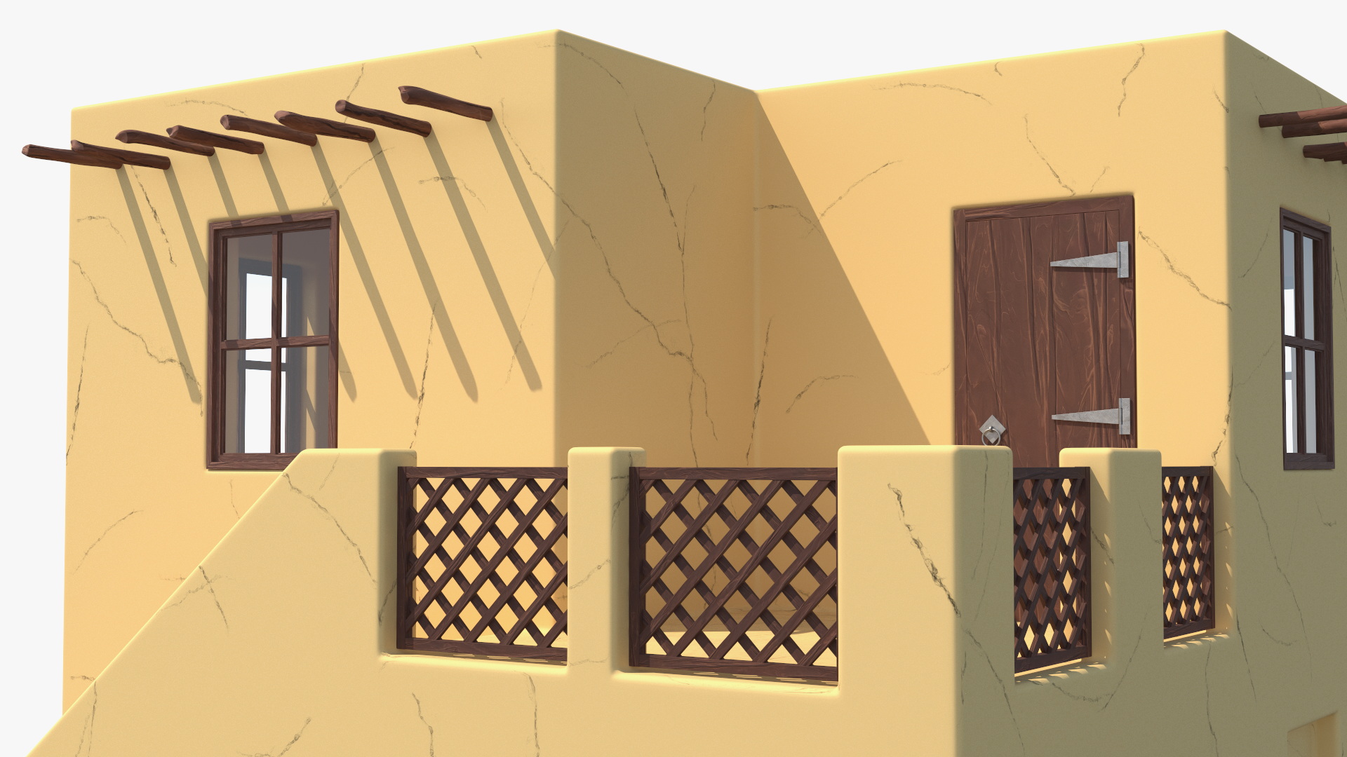 Cartoon Arabian Style House with Staircase 3D