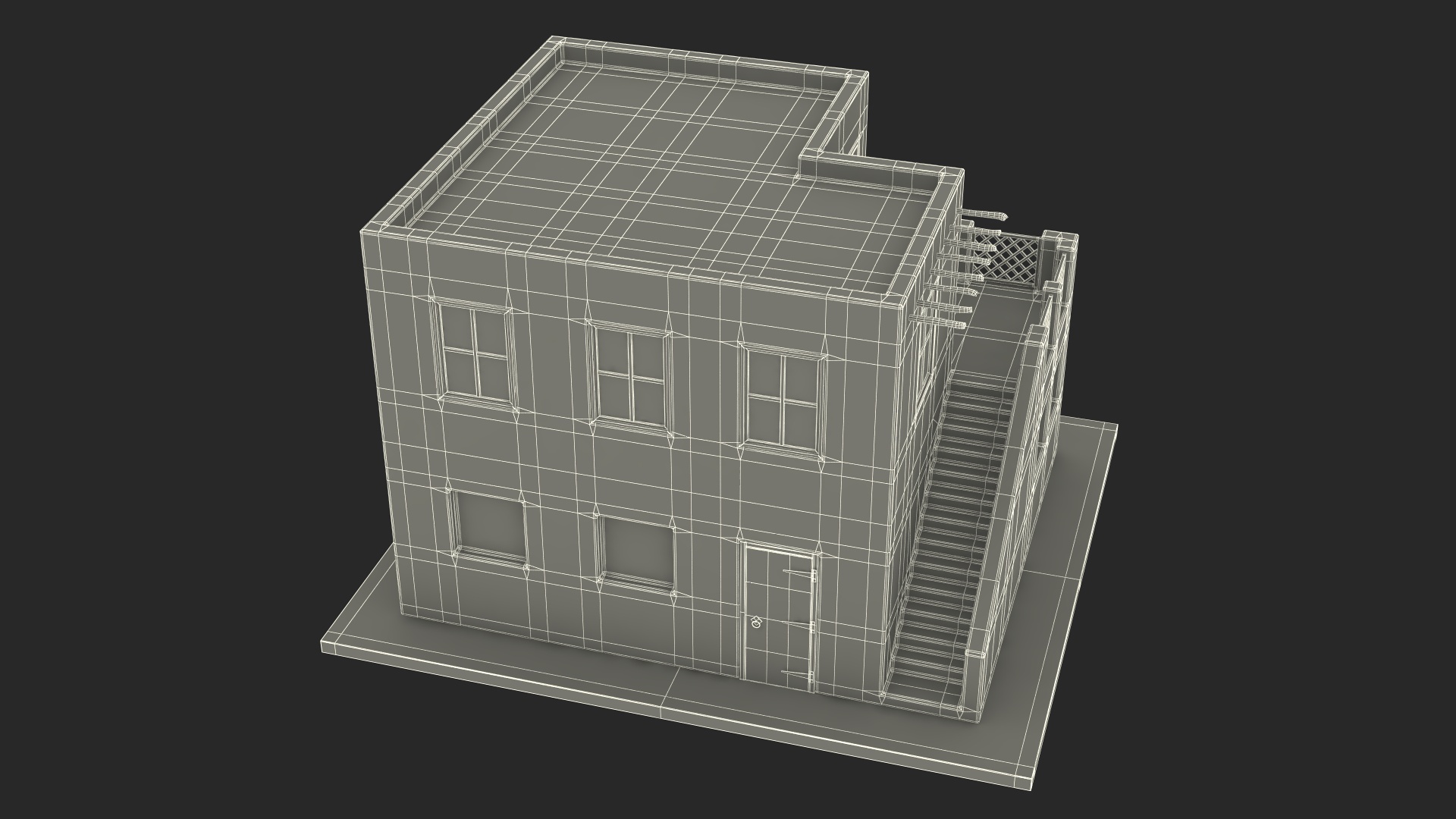 Cartoon Arabian Style House with Staircase 3D