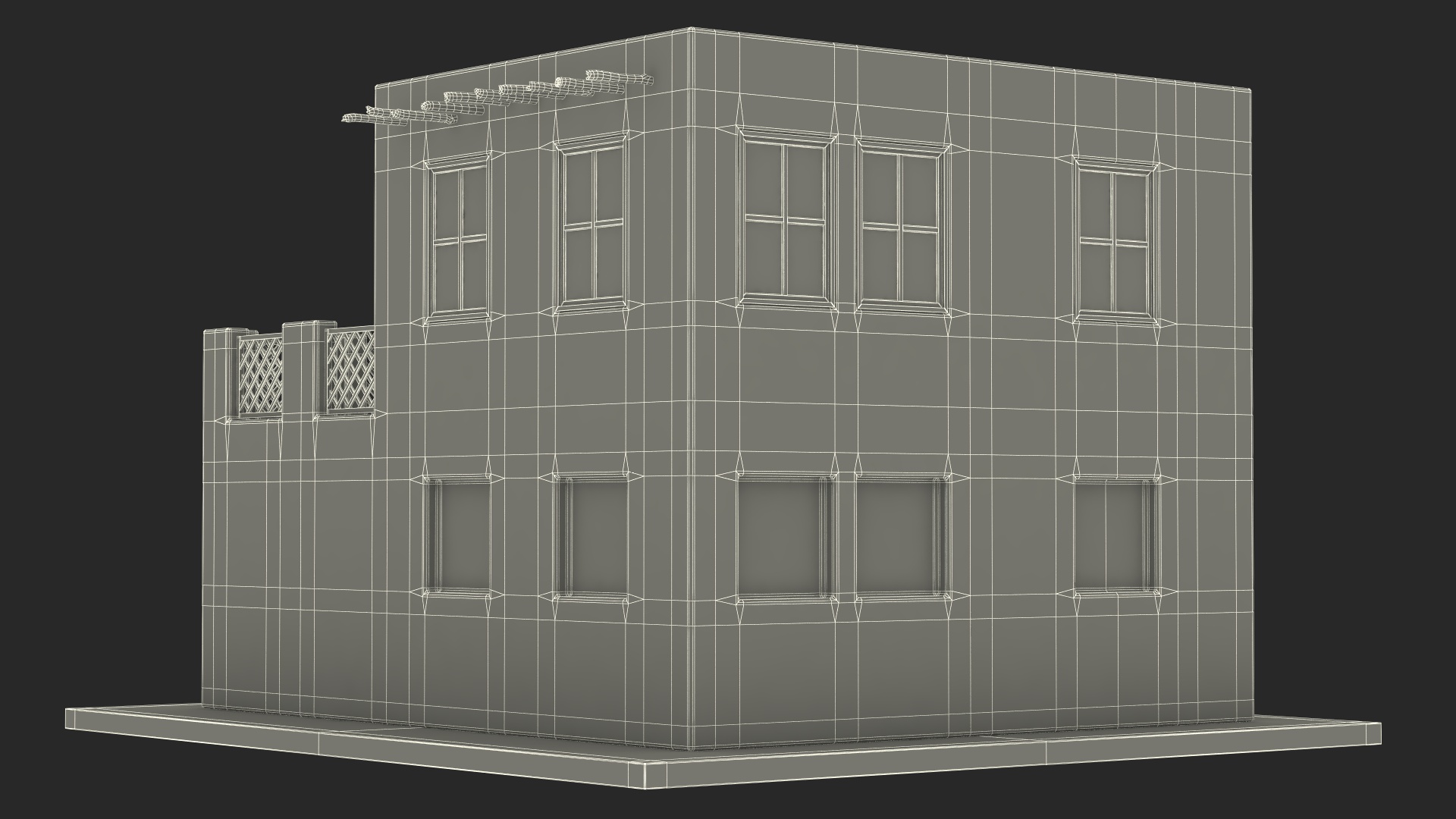 Cartoon Arabian Style House with Staircase 3D