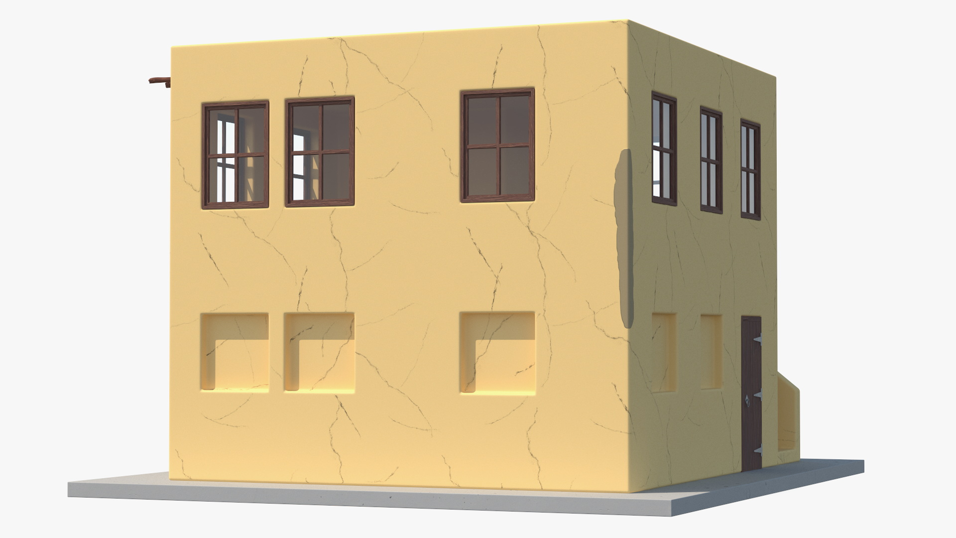Cartoon Arabian Style House with Staircase 3D