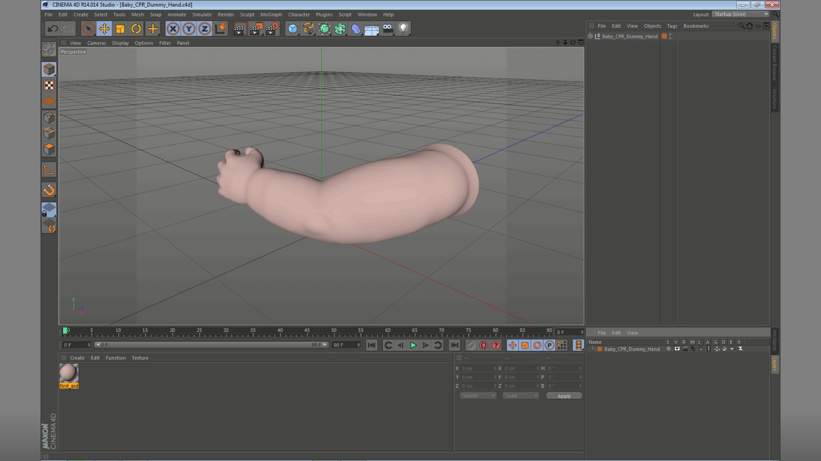 Baby CPR Dummy Hand 3D model