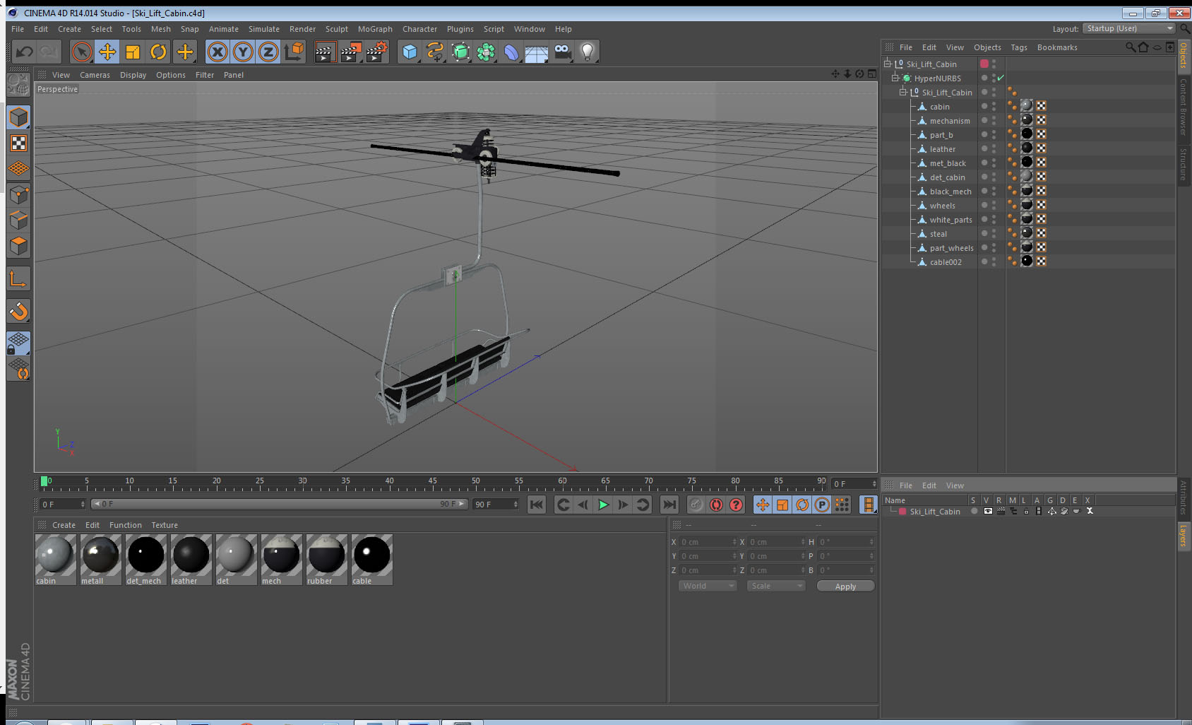 Ski Lift Cabin 3D model