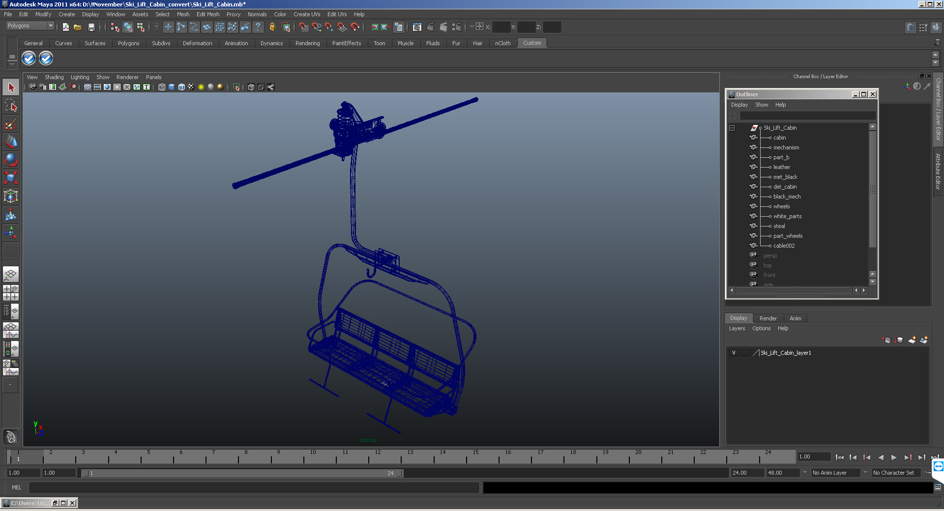 Ski Lift Cabin 3D model