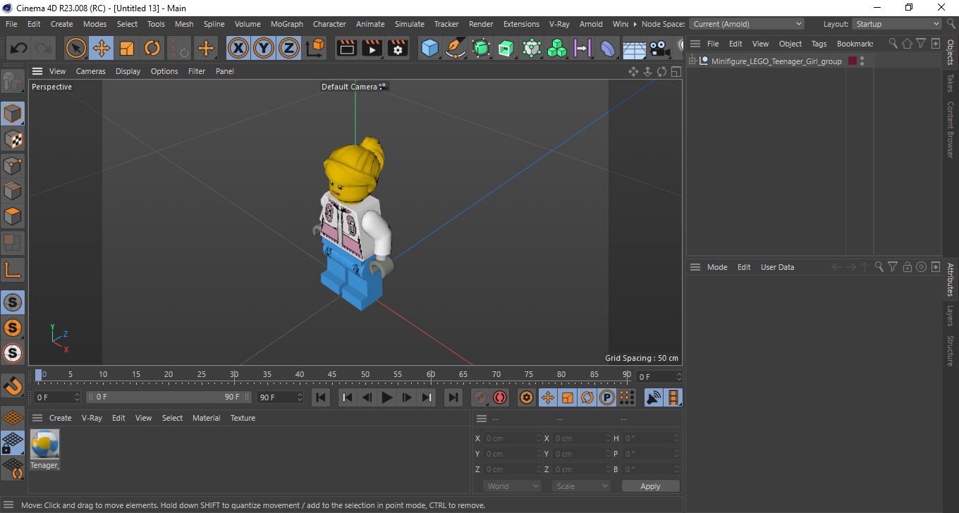 Minifigure LEGO Teenager Girl 3D model
