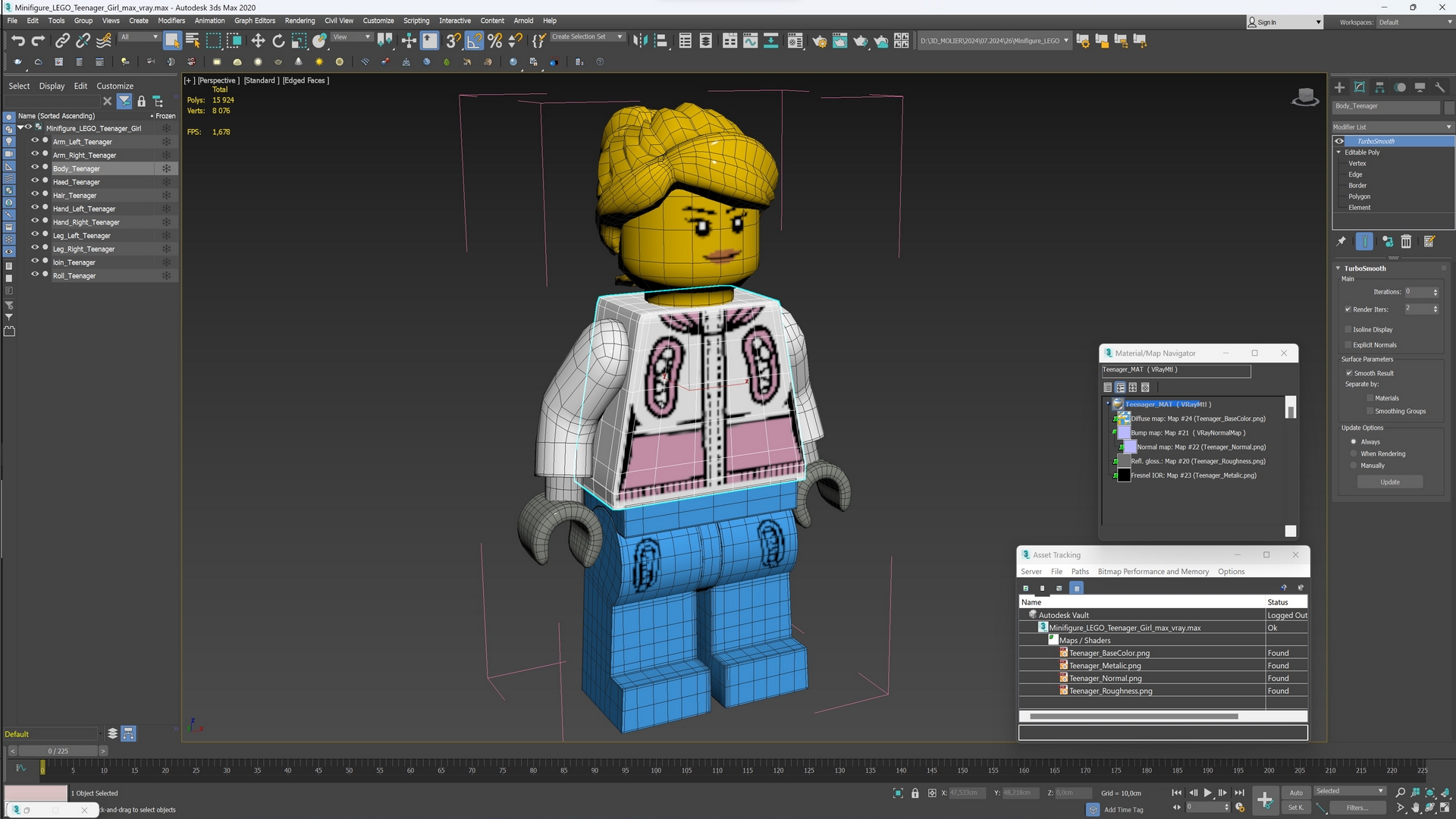 Minifigure LEGO Teenager Girl 3D model