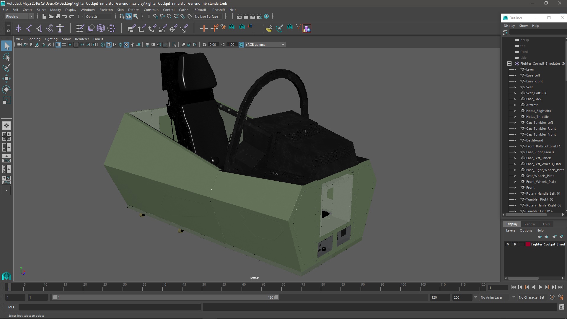3D Fighter Cockpit Simulator Generic model