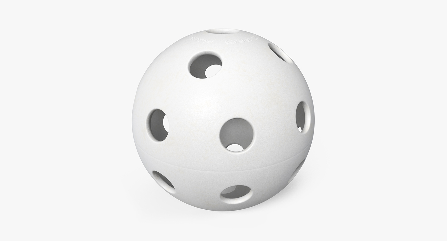 Plastic Wiffle Ball Baseball White 3D model
