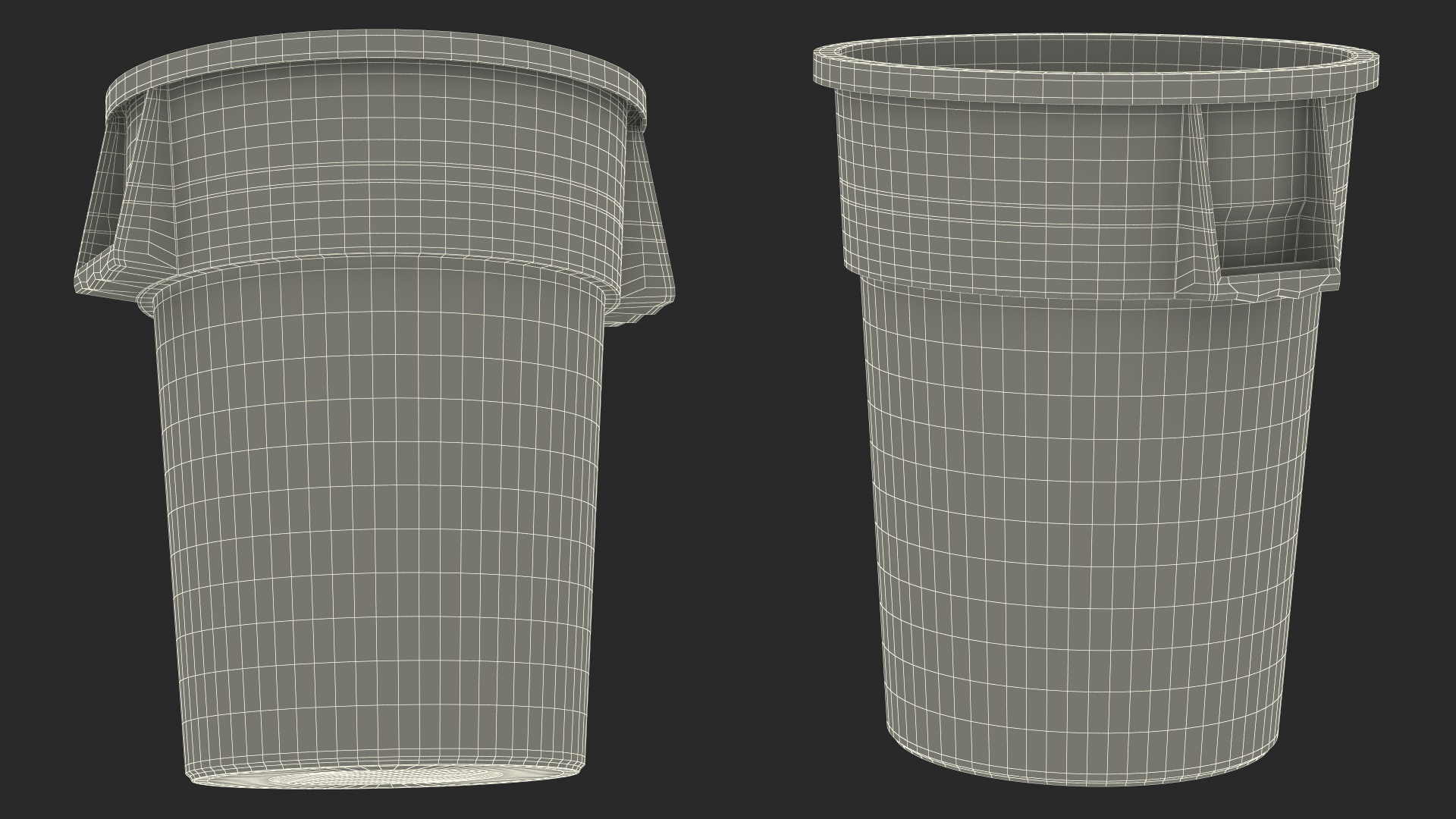 Green Round Waste Garbage Can 32 Gallon 3D model