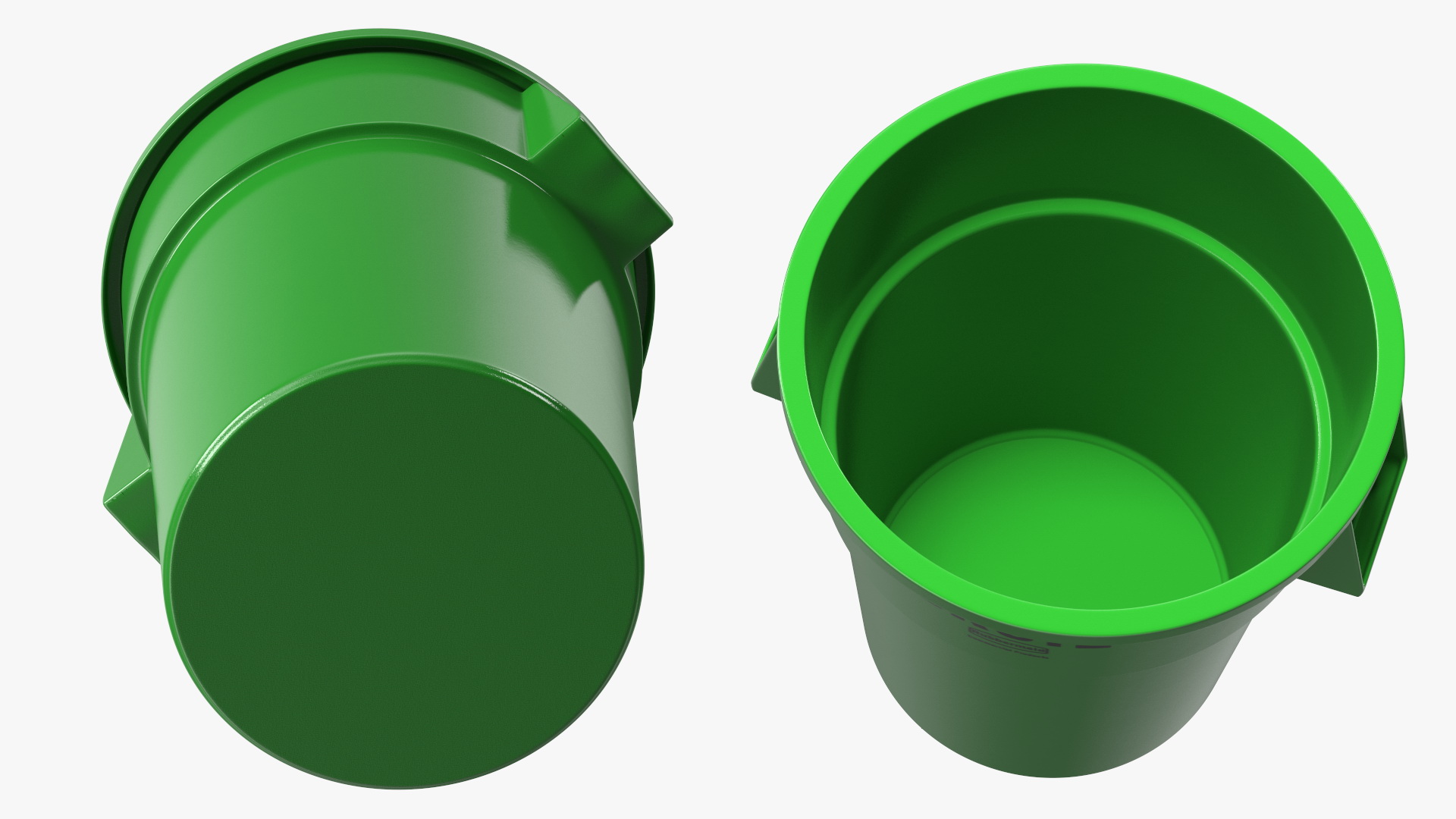 Green Round Waste Garbage Can 32 Gallon 3D model