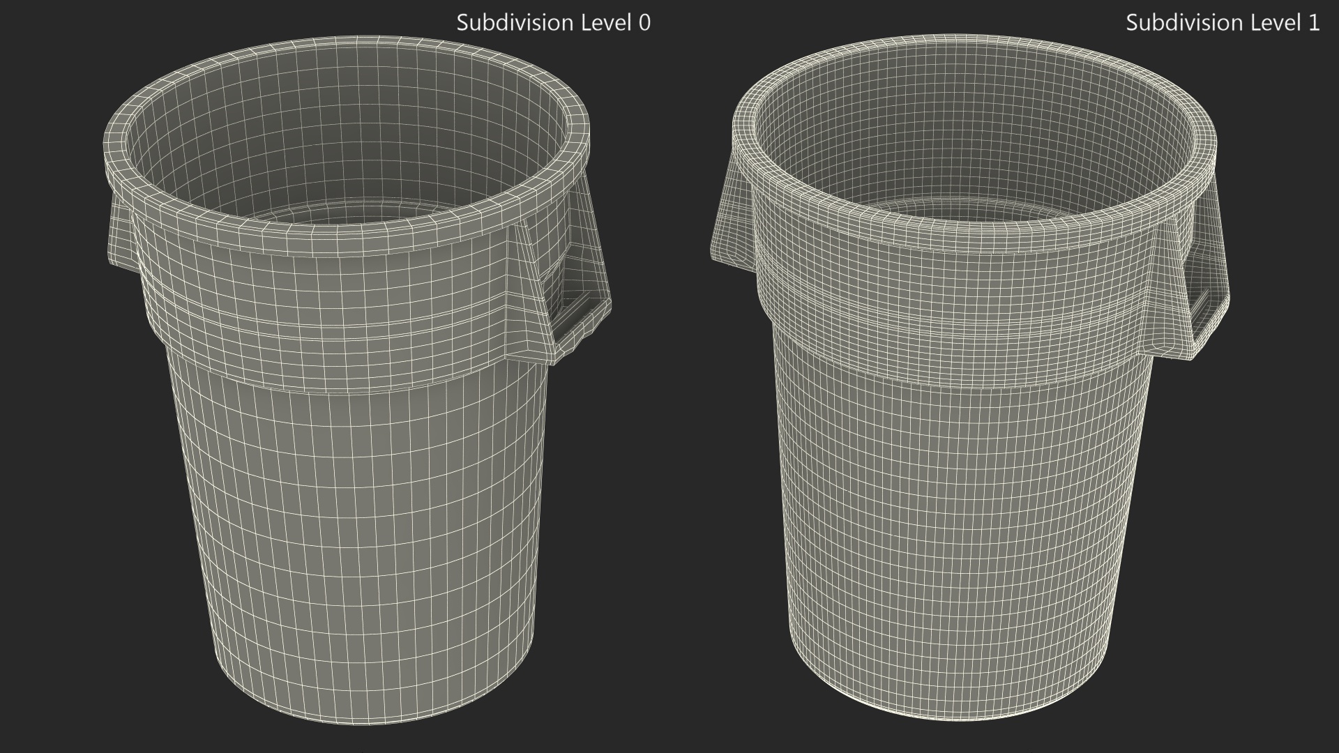 Green Round Waste Garbage Can 32 Gallon 3D model