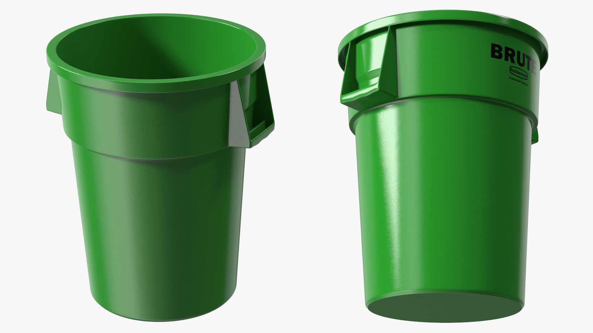 Green Round Waste Garbage Can 32 Gallon 3D model