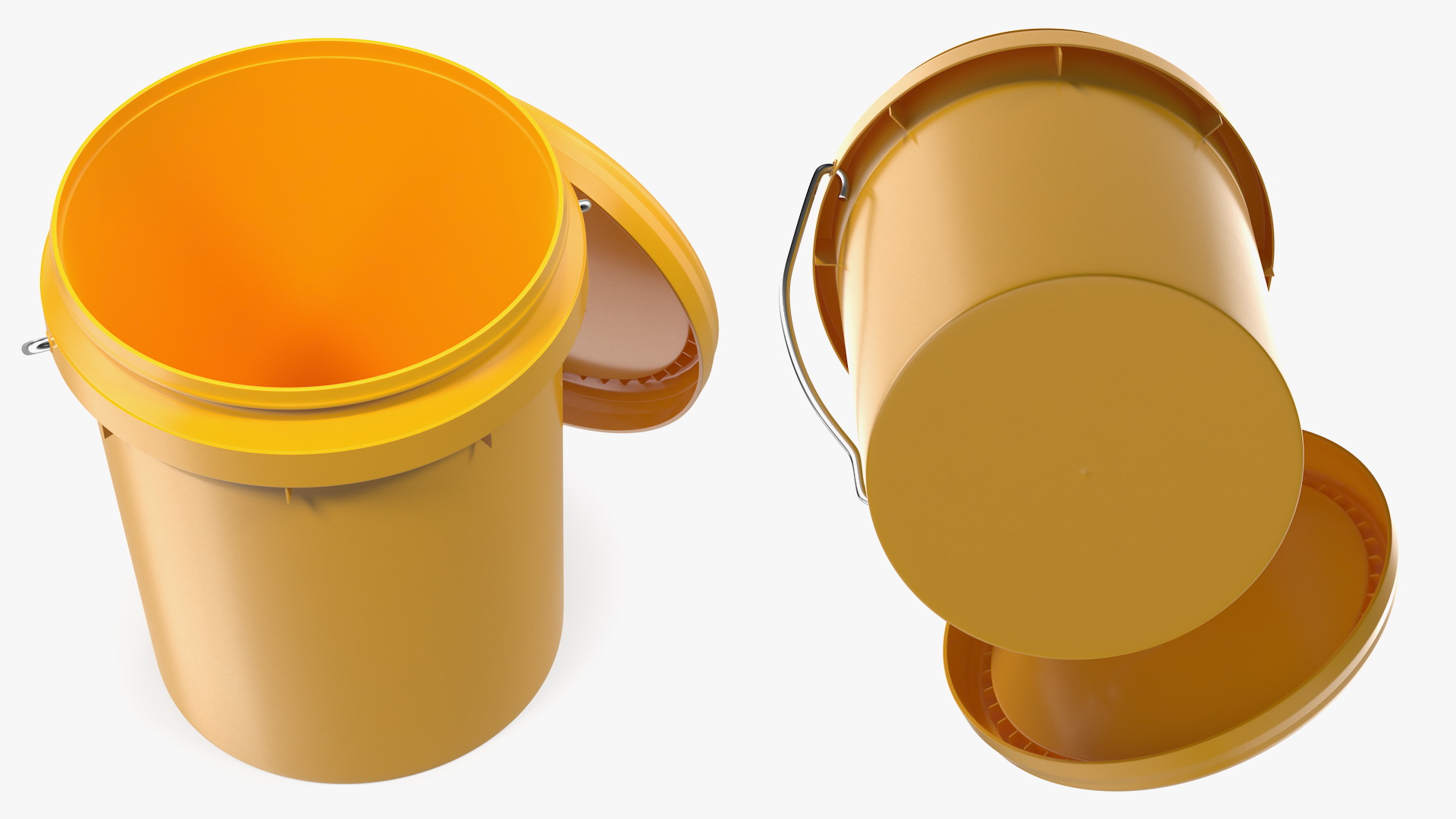 Plastic Bucket 5L with Lid and Handle 3D