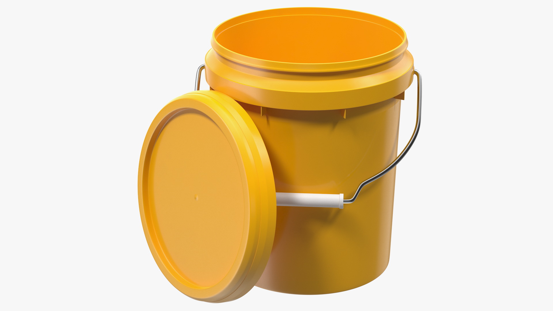 Plastic Bucket 5L with Lid and Handle 3D