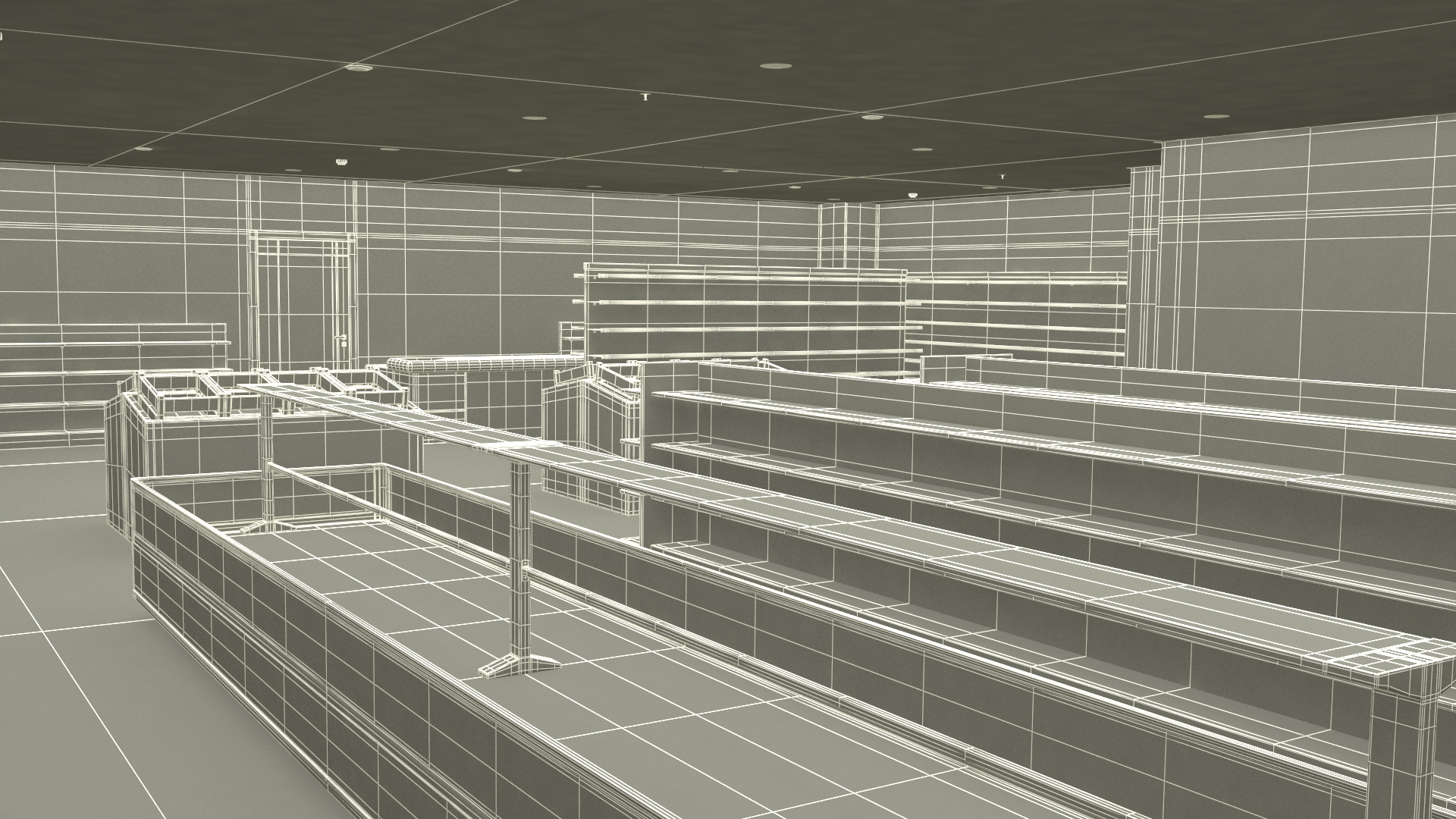 3D Minimarket Grocery Store Interior model