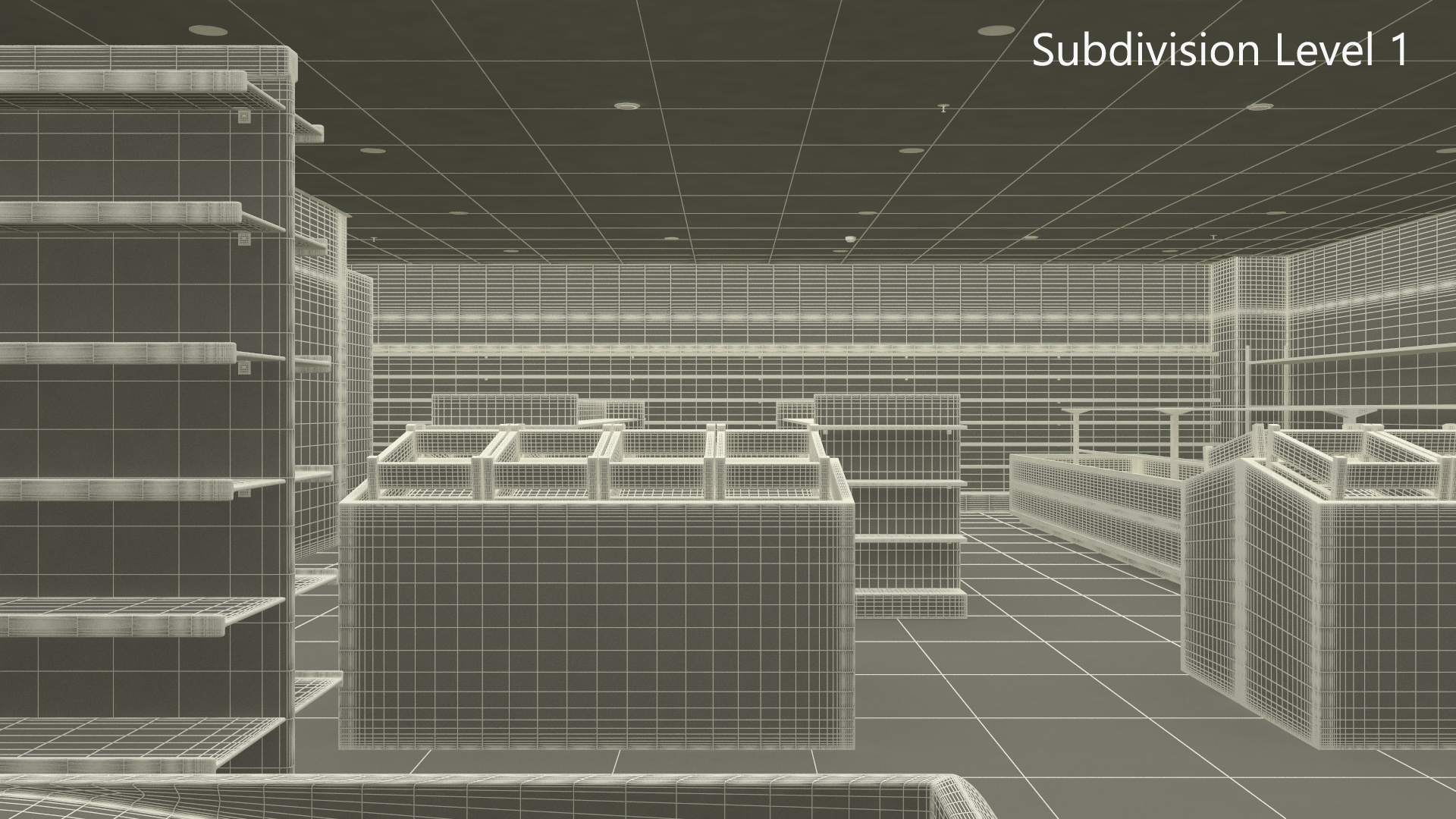 3D Minimarket Grocery Store Interior model