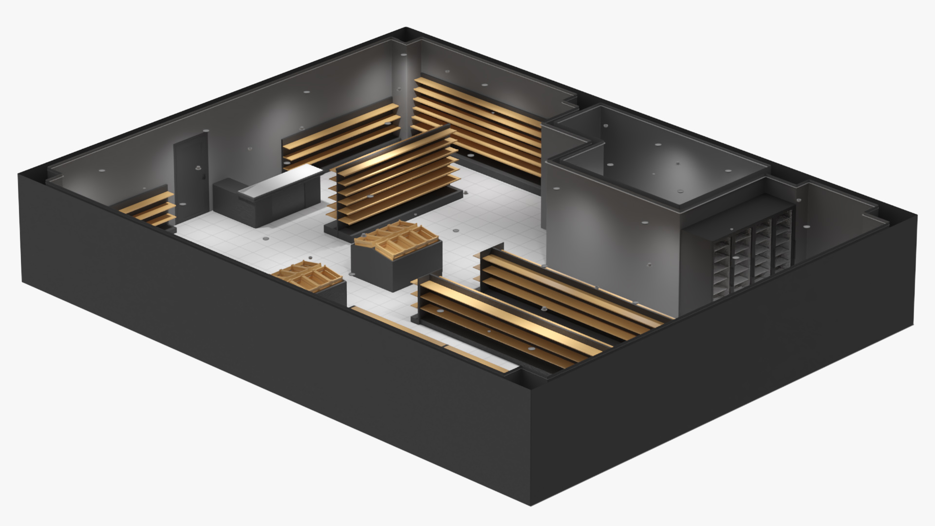 3D Minimarket Grocery Store Interior model