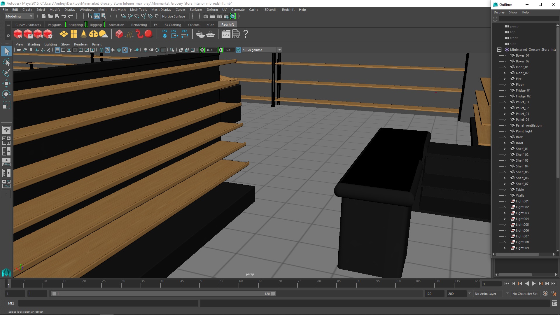 3D Minimarket Grocery Store Interior model