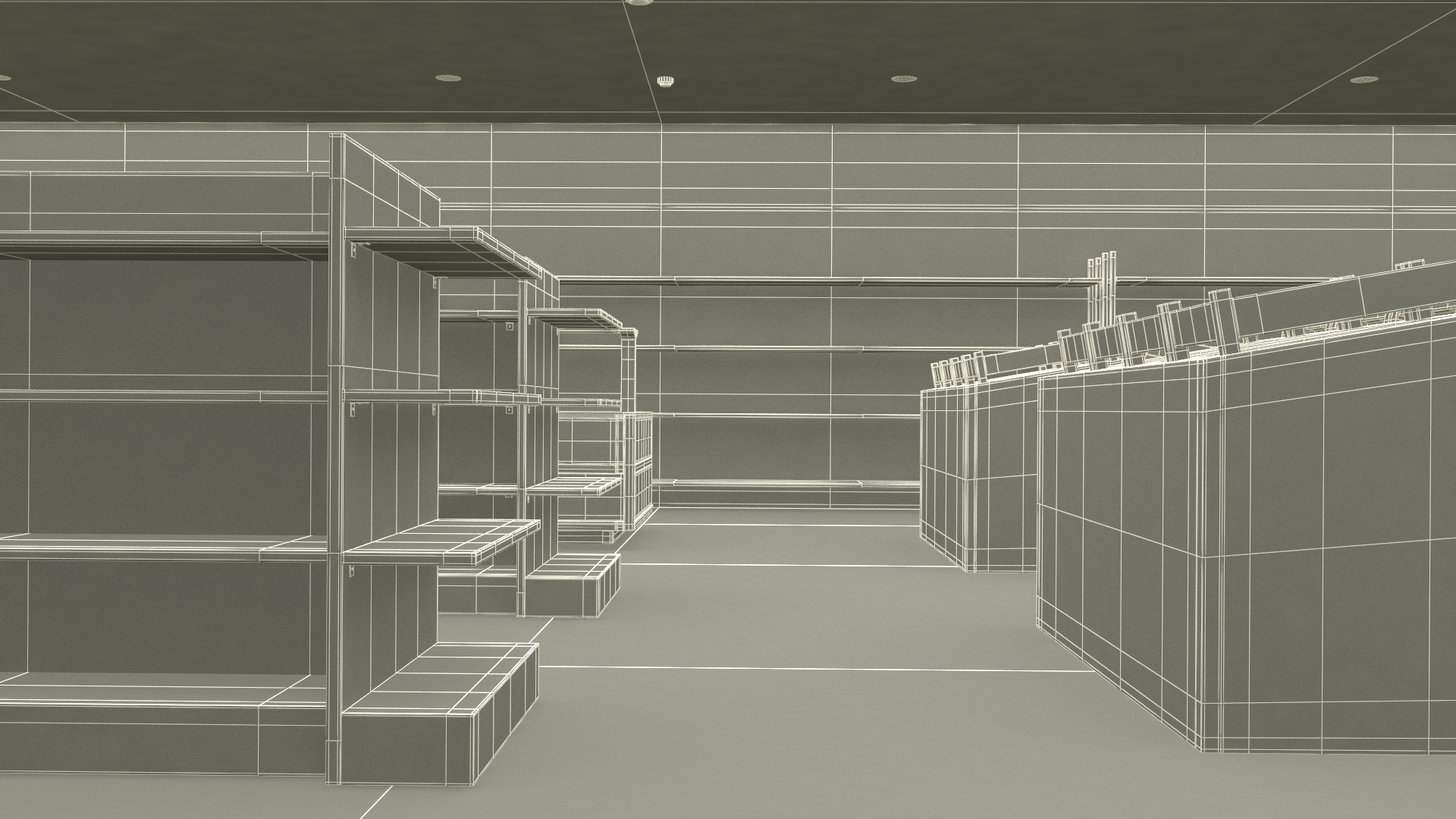 3D Minimarket Grocery Store Interior model
