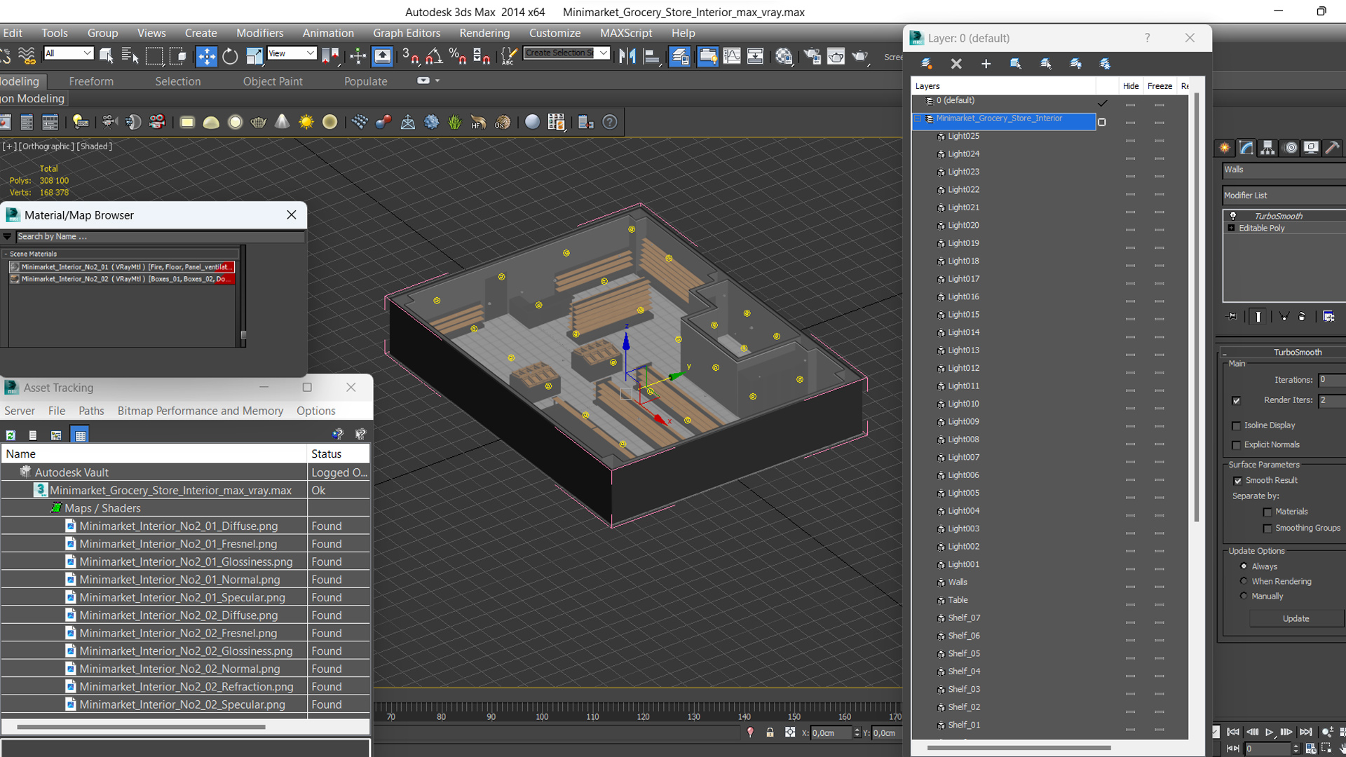 3D Minimarket Grocery Store Interior model