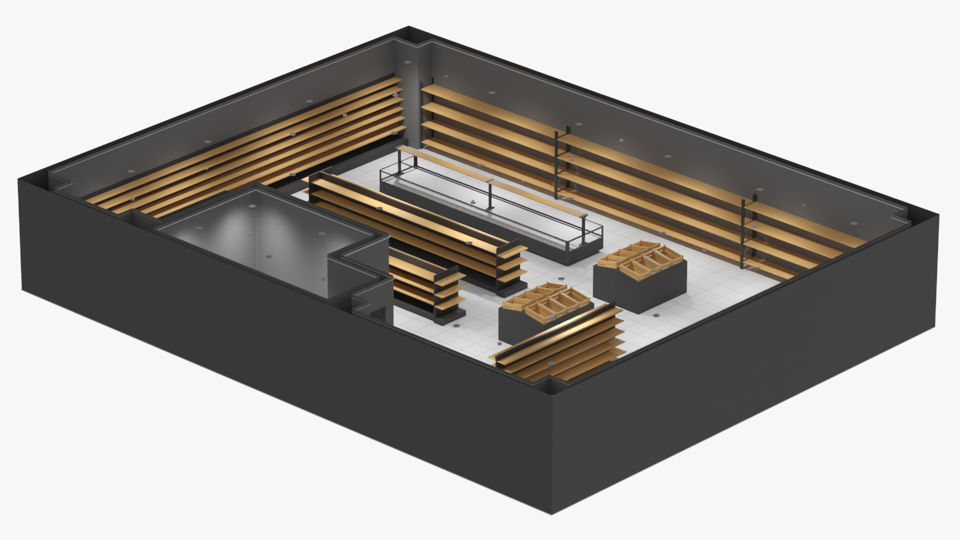 3D Minimarket Grocery Store Interior model