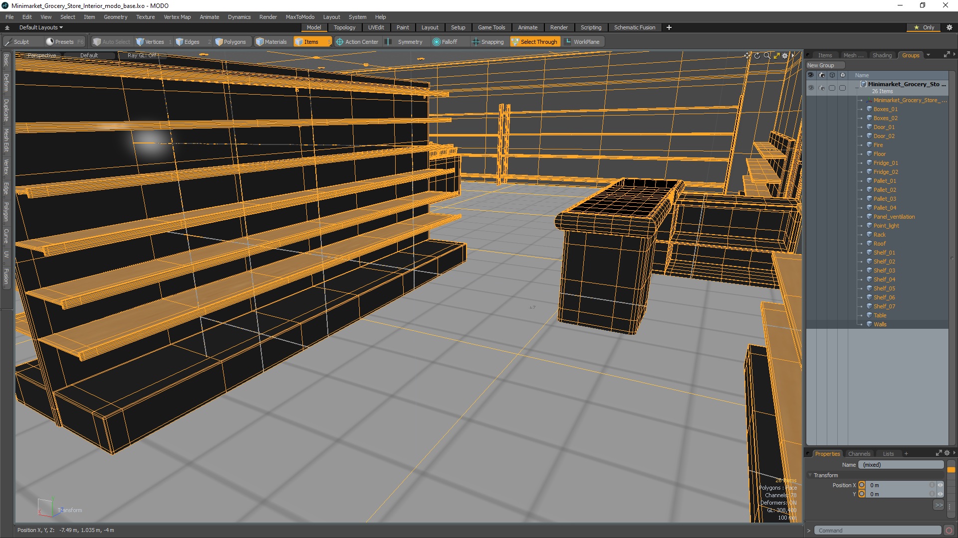 3D Minimarket Grocery Store Interior model