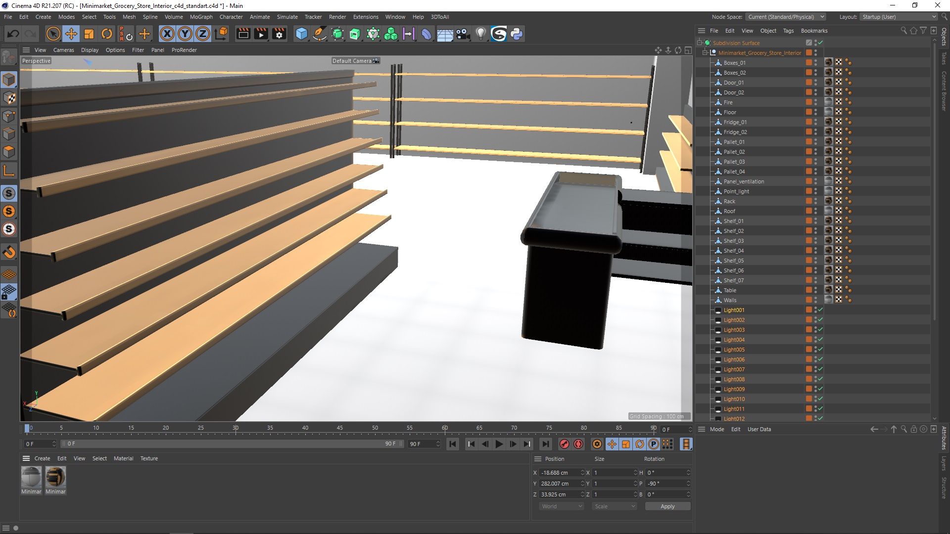 3D Minimarket Grocery Store Interior model
