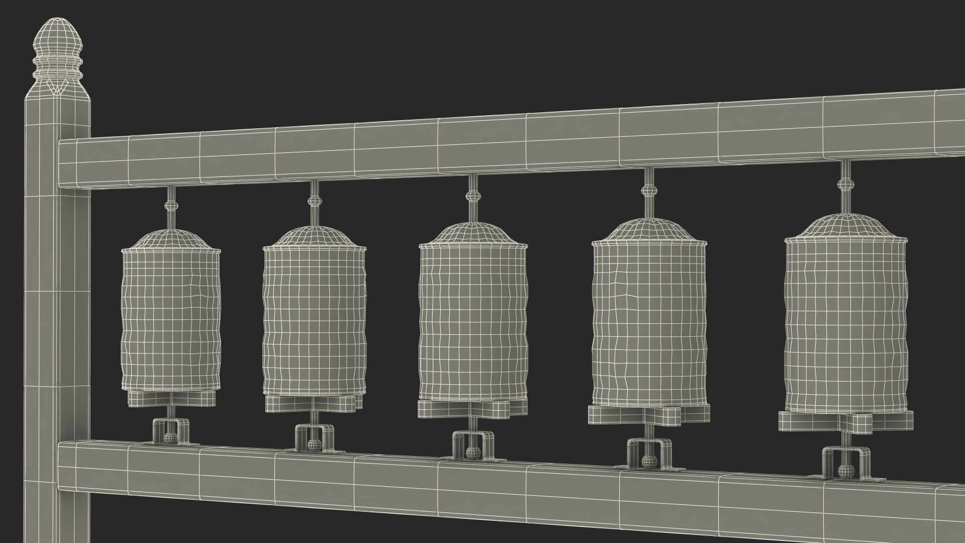 Gold Prayer Wheel 3D