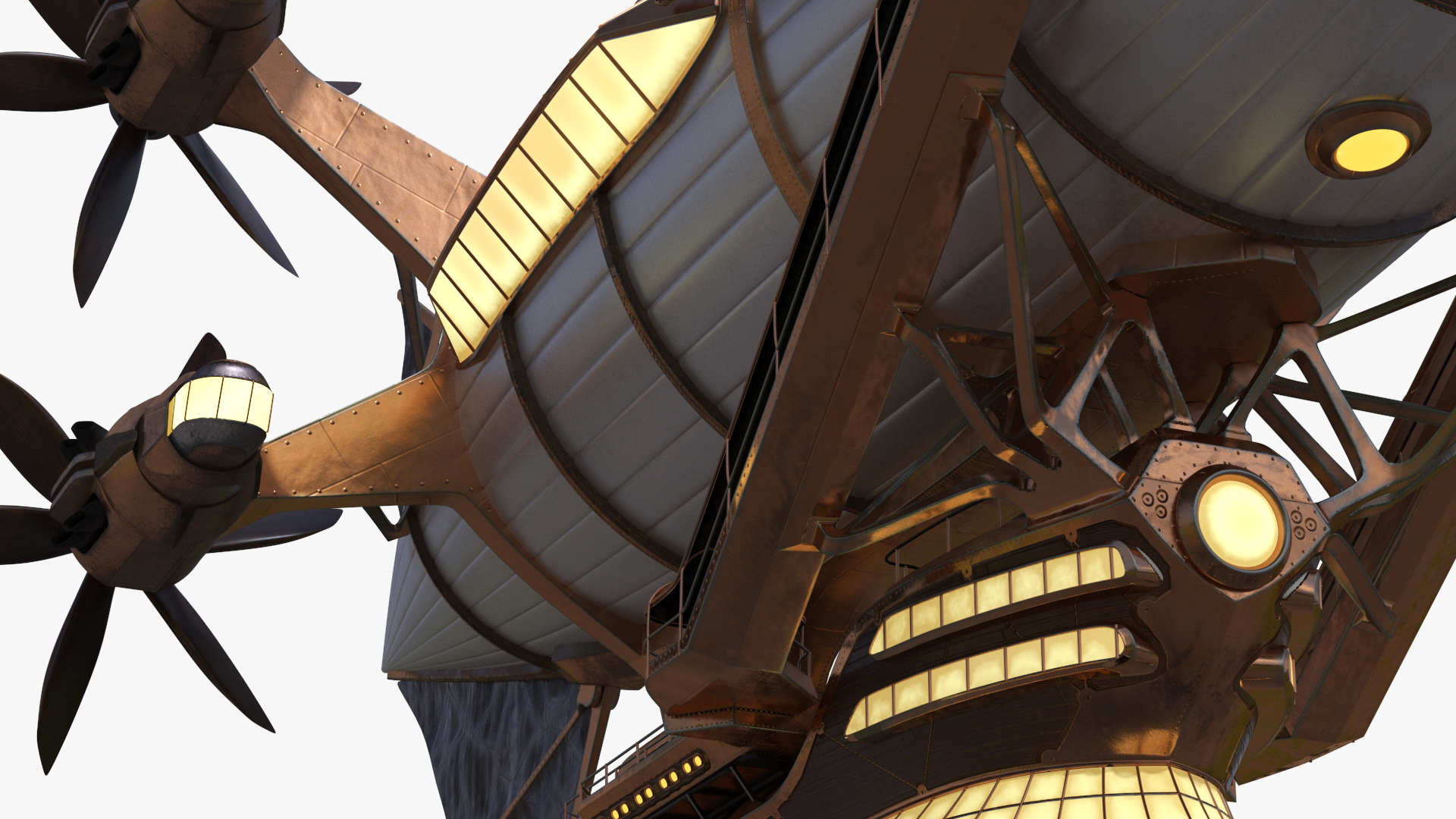 3D Steampunk Airship Fantasy Craft
