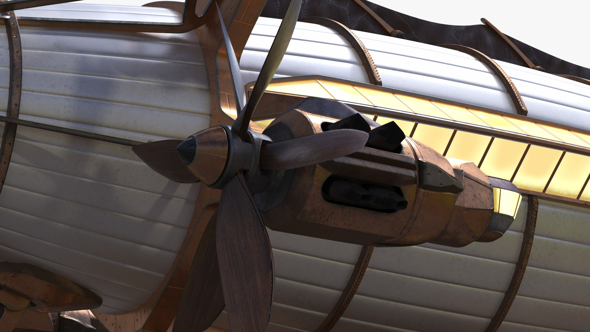 3D Steampunk Airship Fantasy Craft