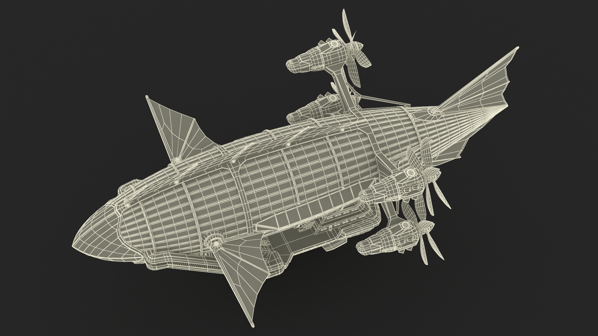 3D Steampunk Airship Fantasy Craft