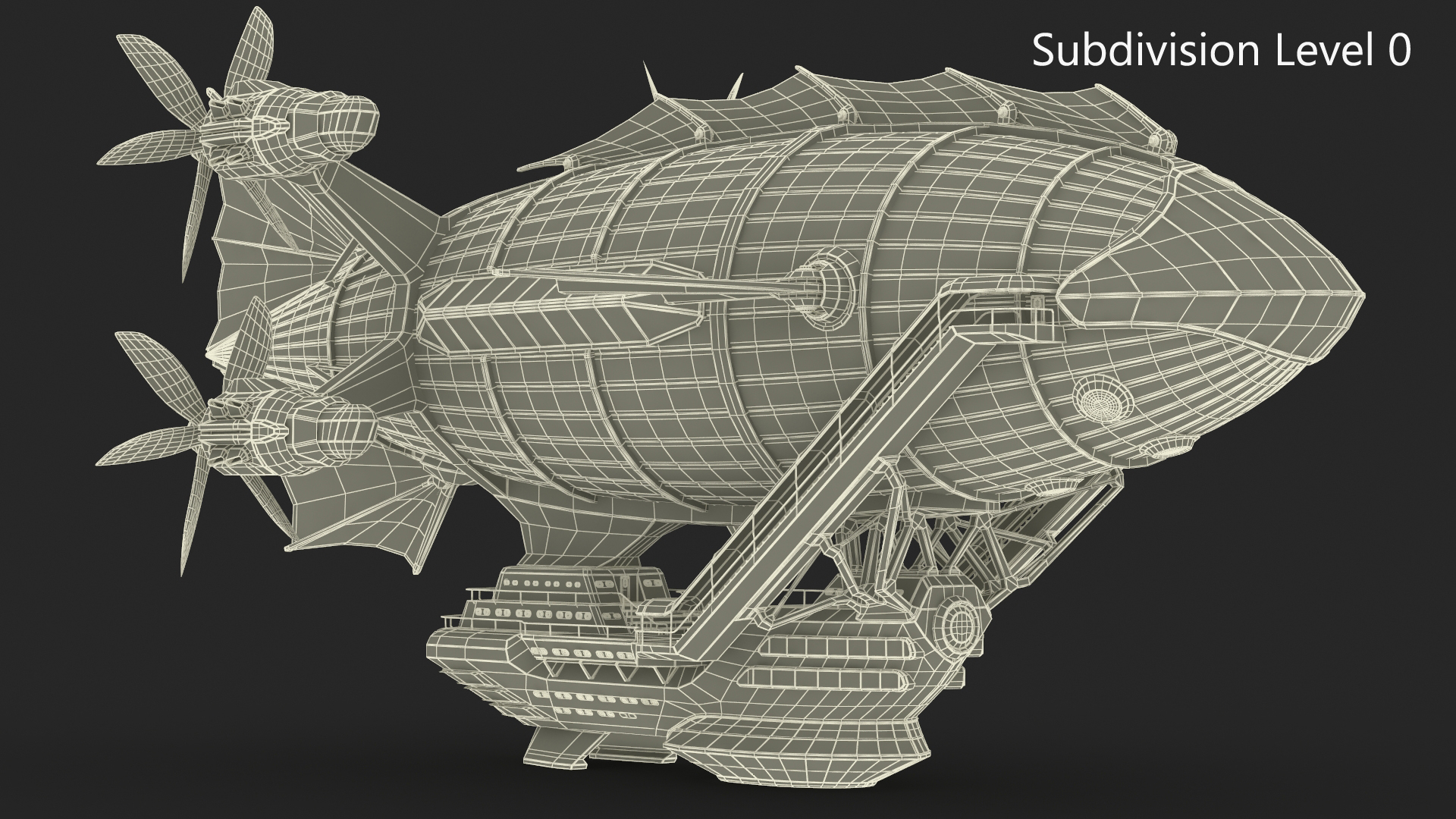 3D Steampunk Airship Fantasy Craft