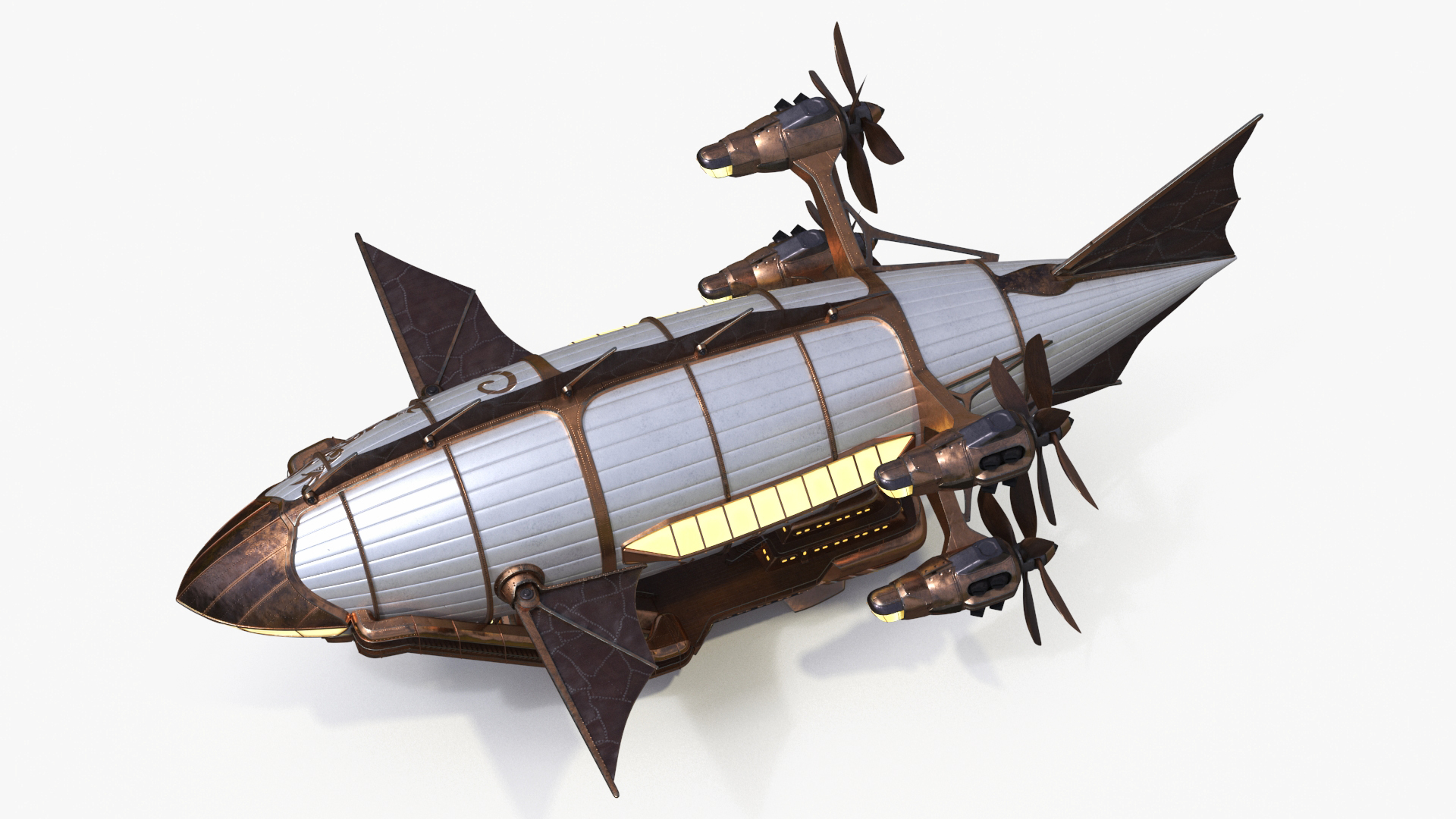 3D Steampunk Airship Fantasy Craft