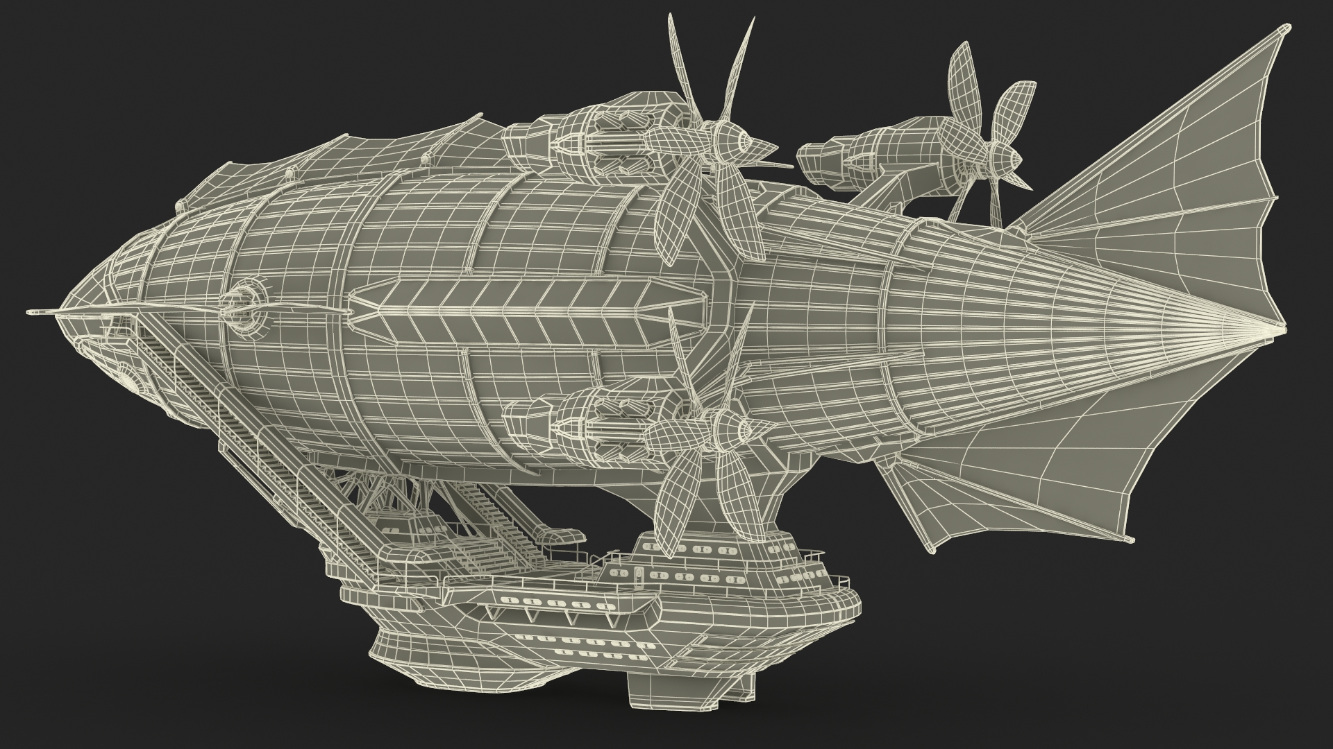3D Steampunk Airship Fantasy Craft