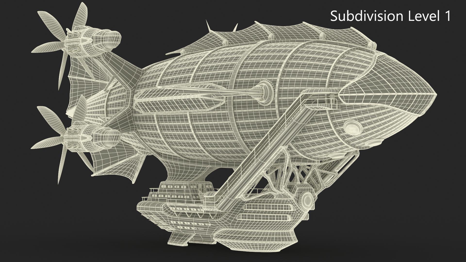 3D Steampunk Airship Fantasy Craft