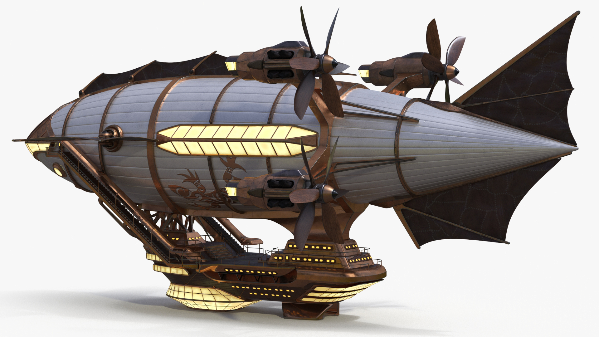 3D Steampunk Airship Fantasy Craft
